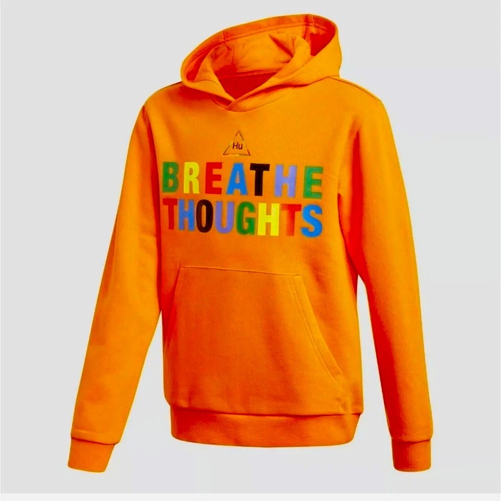 Adidas x Pharrell Williams Humanrace Yourh Orange Hoodie Breathe Thoughts